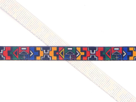 Picture of "African design" Printed Petersham Ribbon - 10mm X 20m