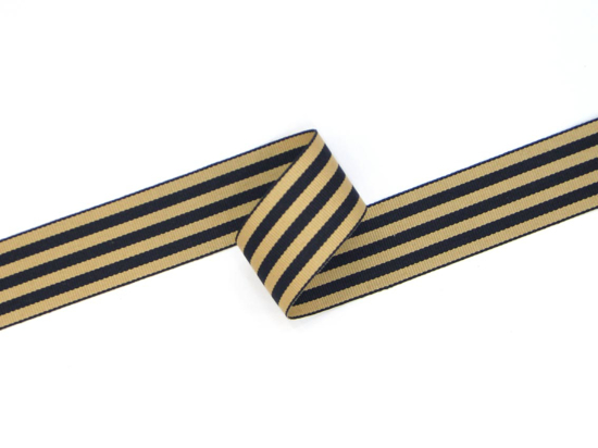 Picture of Striped Petersham, light stone & black (30mm X 20m)