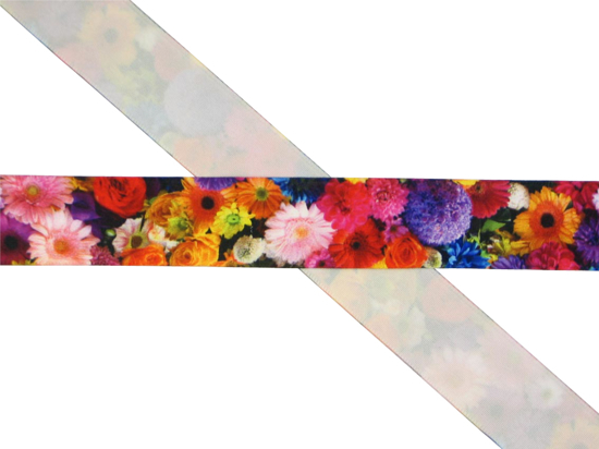 Mixed Bouquet Printed Taffeta Ribbon