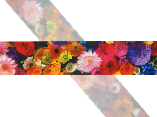 Mixed Bouquet Printed Taffeta Ribbon