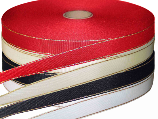 Picture of Gold Lurex Edge Petersham Tape (20mm x 100m) - ASSORTED