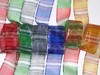 Striped Printed Lurex Edge Organza Ribbon